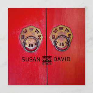 Invitación Entrando en la Puerta de la Felicidad Boda chino