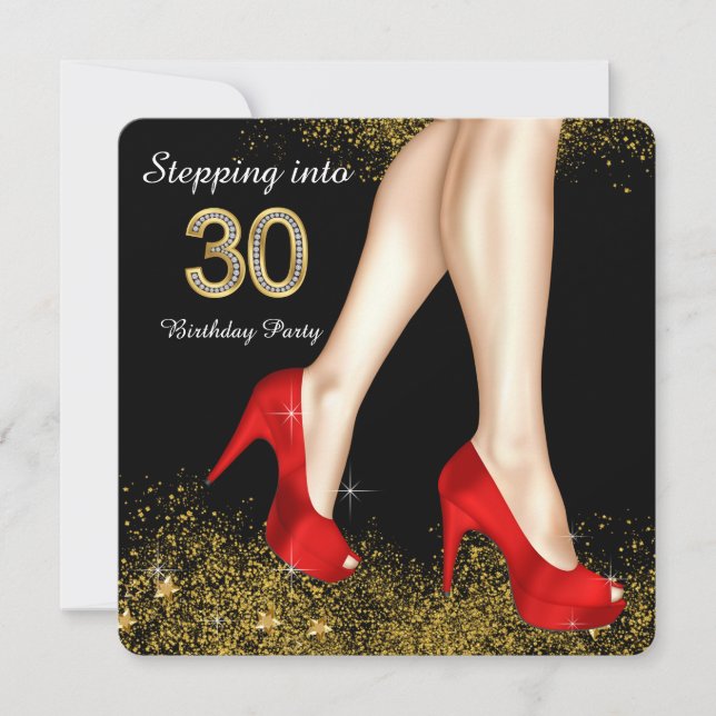 Invitación Entrando en los 30 Fiesta de Cumpleaños Número 30 (Anverso)