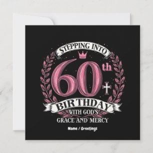 Invitación Entrando en Mi cumpleaños número 60 con la gracia 