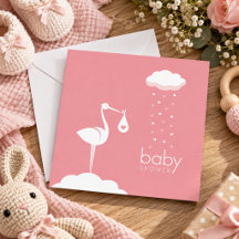 Entrega de Cigüeña Baby Shower Rosa