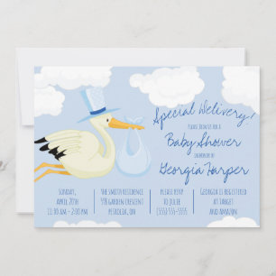 Invitación ¡Entrega especial! Baby Shower de Blue Stork
