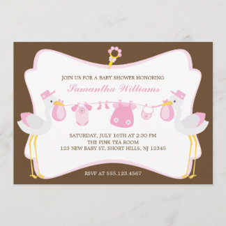 Invitación Entrega especial Baby Shower de las cigüeñas