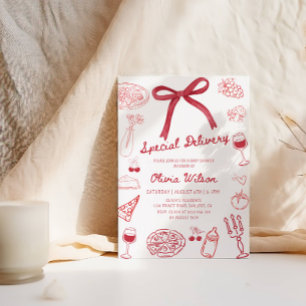 Invitación Entrega especial Baby Shower - Fiesta temática Piz