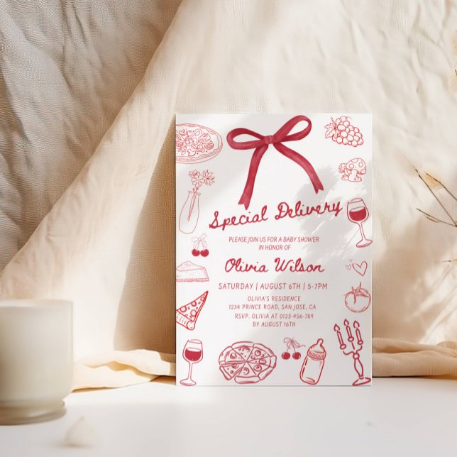 Invitación Entrega especial Baby Shower - Fiesta temática Piz (Subido por el creador)