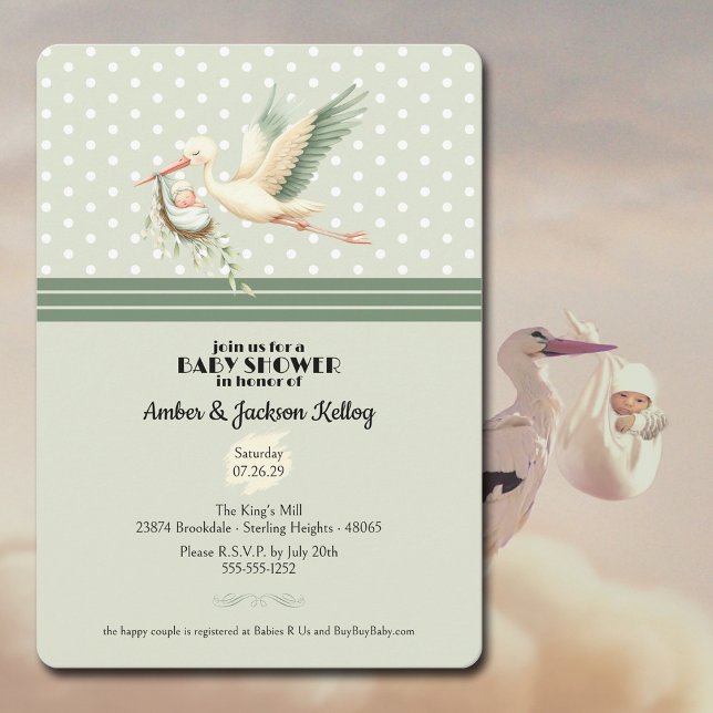 Invitación Entrega especial de almacenamiento de Baby Shower (Prepare for your Special Delivery with these lovely baby shower invites from Night and Day Designs.)