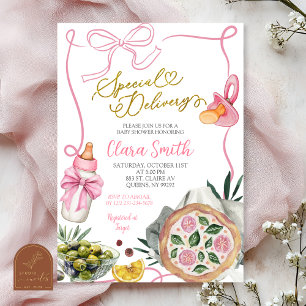 Invitación Entrega especial de niña italiana Baby Shower