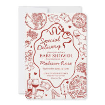 Entrega Especial de Pasta Roja para Baby Shower It