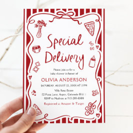 Invitación Entrega especial italiana Baby Shower caprichoso
