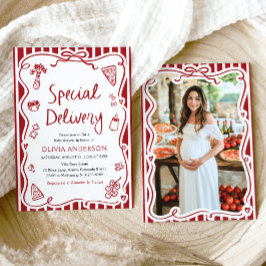 Invitación Entrega especial italiana Baby Shower caprichoso