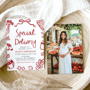 Invitación Entrega especial italiana Baby Shower caprichoso