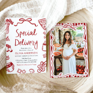 Invitación Entrega especial italiana Baby Shower caprichoso