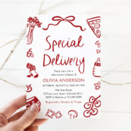 Invitación Entrega especial italiana Baby Shower caprichoso