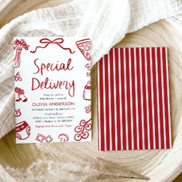 Invitación Entrega especial italiana Baby Shower caprichoso