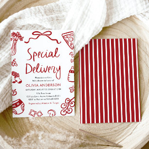 Invitación Entrega especial italiana Baby Shower caprichoso