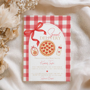 Invitación Entrega Especial Pizza de Corazón para la Fiesta d