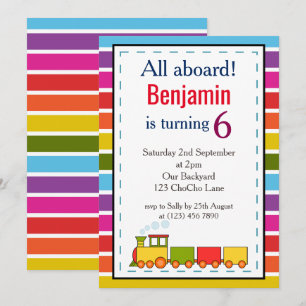 Invitación Entrena Personalizado Cumpleaños de Cualquier Edad