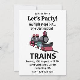 Invitación Entrena Varias Paradas Pero Un Tren De Destino
