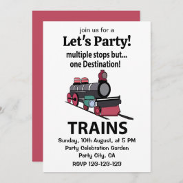 Invitación Entrena Varias Paradas Pero Un Tren De Destino
