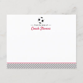 Invitación Entrenador de fútbol: Estacionamiento rojo y negro