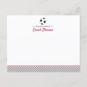 Invitación Entrenador de fútbol: Estacionamiento rojo y negro