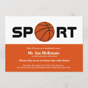 Invitación Entrenador de retiro profesional de baloncesto