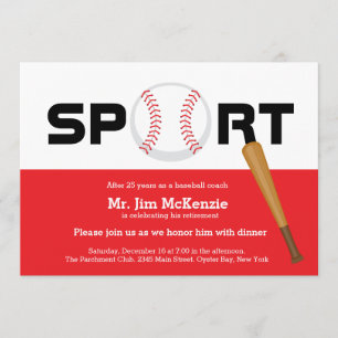 Invitación Entrenador de retiro profesional del béisbol
