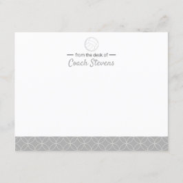 Invitación Entrenador de voleibol Black Gray Mens Stationin