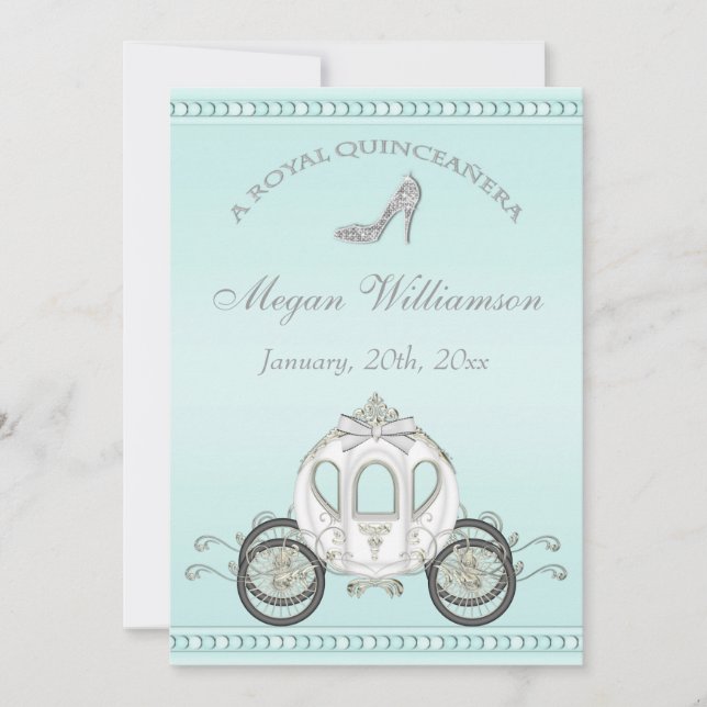 Invitación Entrenador Real de la Princesa de Quinceañera y ta (Anverso)