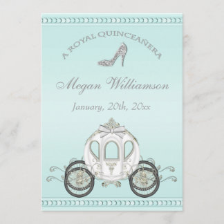 Invitación Entrenador Real de la Princesa de Quinceañera y ta