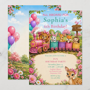 Invitación Entrenamiento de Animales del Bosque Cumpleaños 6