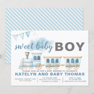 Invitación Entrenar Baby Shower Invitation Boy Transportation