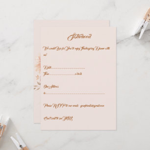 Invitación Entretenimiento de Acción de Gracias Elegante Pers