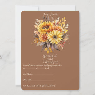 Invitación Entretenimiento de Acción de Gracias Elegante Pers