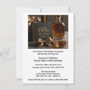 Invitación Envejecido a la Perfección Cumpleaños 60 Whisky