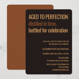 Invitación Envejecido a la Perfección   Cumpleaños de Whisky