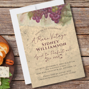 Invitación Envejecido a la perfección Elegante viñedo Cumplea