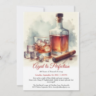 Invitación “Envejecido a la Perfección – Whisky de Cumpleaños