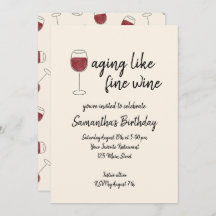 Envejecimiento Como Buen Vino Rojo Vidrio Cumpleañ