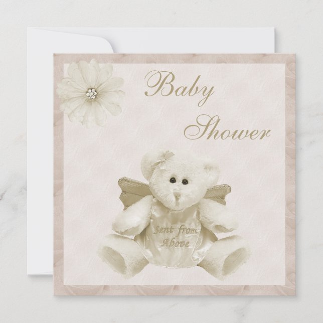 Invitación Enviado desde arriba del neutral Baby Shower del (Anverso)