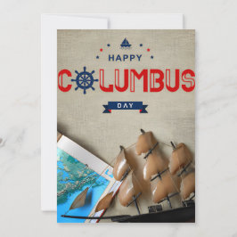 Invitación Enviar y Mapa Feliz Día de Columbus
