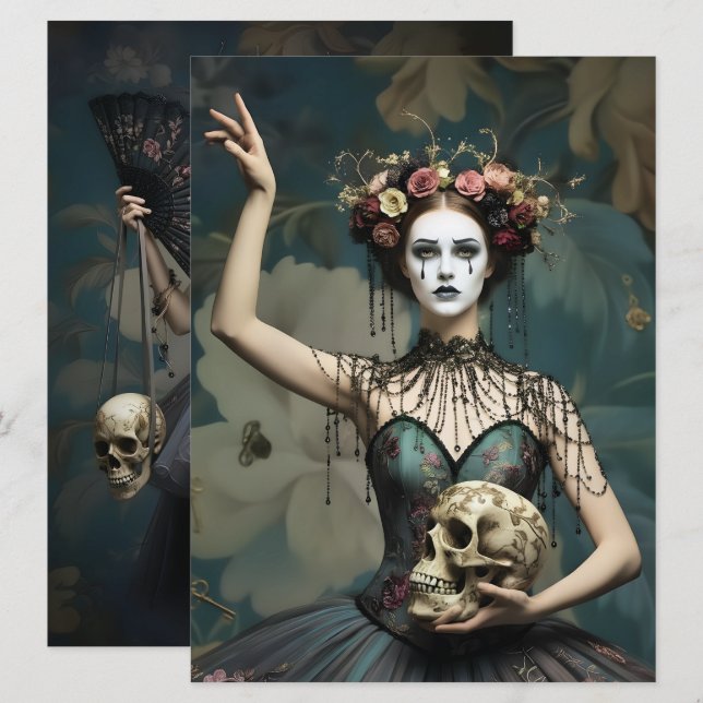 Invitación Ephemera Sheet - Vintage Gothic Style (Anverso / Reverso)