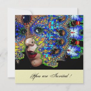 Invitación EPHEMERAL Mardi Gras mascarada bola de hielo blanc