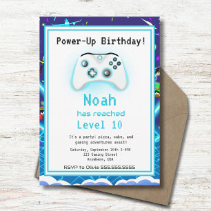 Invitación ¡Épic Gamer Feliz 10 cumpleaños invita a un golpe 