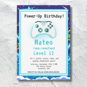 Invitación ¡Épic Gamer Feliz 12 cumpleaños invita a un golpe 