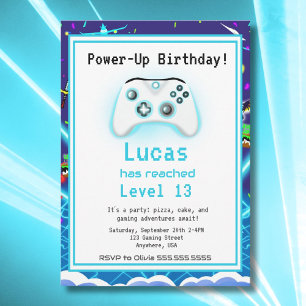 Invitación ¡Épic Gamer Feliz 13 cumpleaños invita a un golpe 