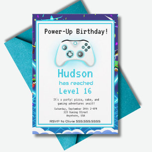 Invitación ¡Épic Gamer Feliz 16 cumpleaños invita a un golpe 