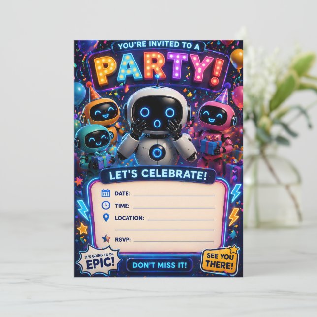 Invitación épica a la fiesta de Cryo y la pandilla (Anverso de pie)