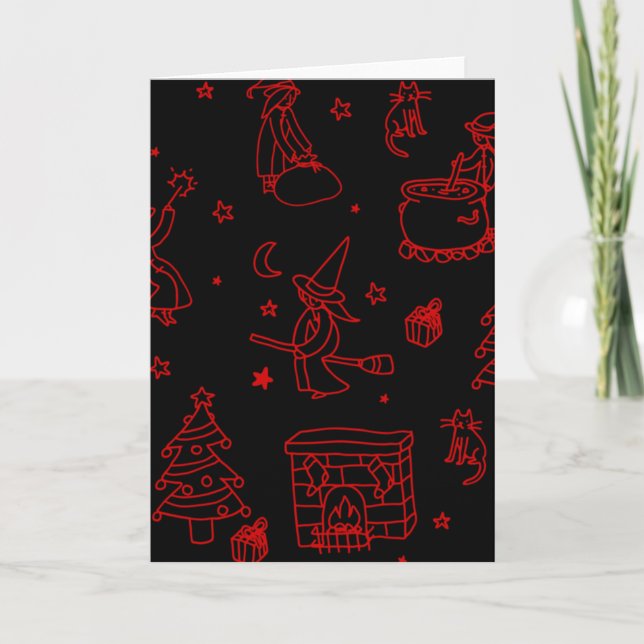 Invitación epifanía navidad bruja befana negra (Anverso)