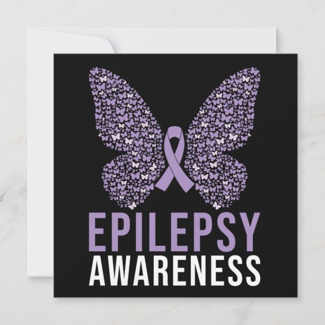 Invitación Epilepsia Awareness Butfly Ribbon (Anverso)