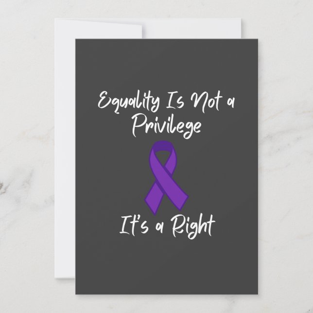 Invitación Equality is not a privilege it’s a right, feminism (Anverso)